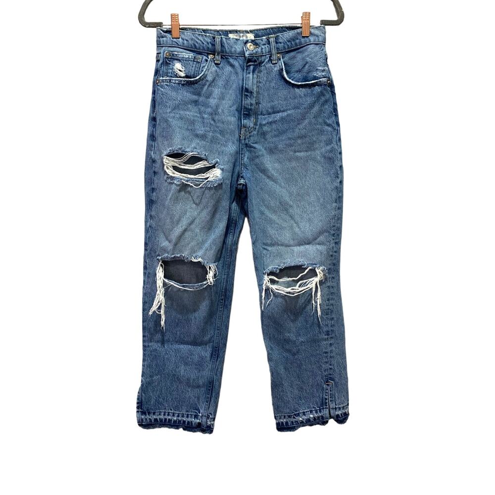 Free People Boho Distressed Blue jeans Size 29 High Waisted